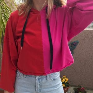 Two Toned Cropped Sweatshirt